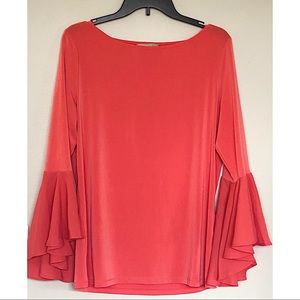 Joan Vass Pink Long Sleeve Blouse